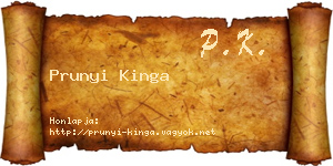 Prunyi Kinga névjegykártya
